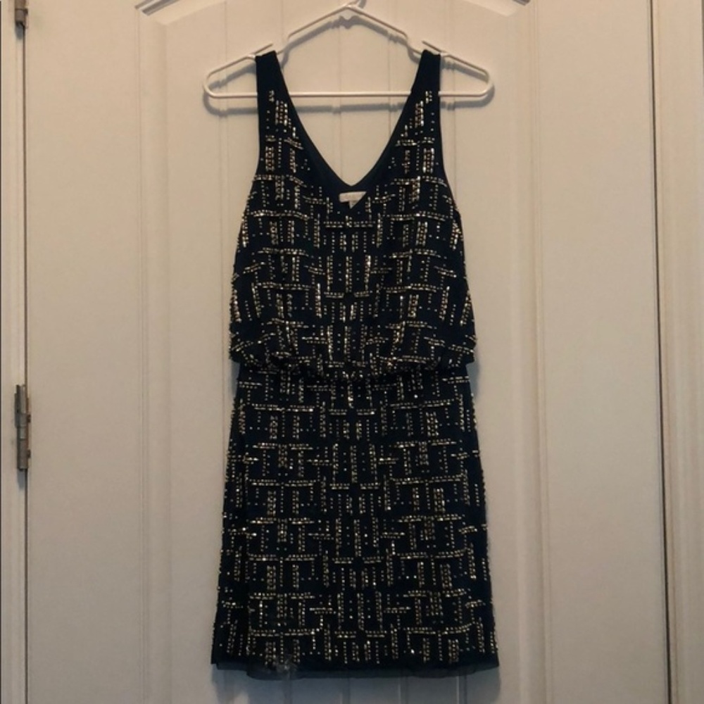 Forest Green Beaded Cache Dress